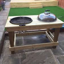 Measure the bottom of your planter and cut out a wire mesh circle to be placed inside. Diy Bbq Prep Table Fire Pit Design Ideas Diy Bbq Weber Grill Table Diy Bbq Table