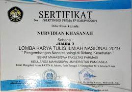 Karya tulis ilmiah adalah suatu karya yang dihasilkan dari hasil penelitian yang telah dilakukan. Mahasiswa Farmasi Ump Juara 3 Karya Tulis Ilmiah Nasional 2019 Universitas Pancasila Universitas Muhammadiyah Purwokerto