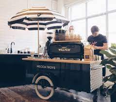 Black White Gold Ice Cream Cart Mobile Coffee Cart Coffee Food Truck Mobile Coffee Shop
