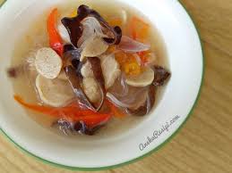 Resep sup daging jernih bahan: Sup Cendawan Bebola Ikan Dan Suhun