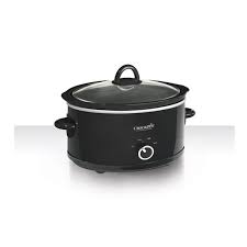 The oval shape is quite popular and more versatile for a variety of foods such as a whole chicken or ribs. Crock Pot 7 Quart Manual Slow Cooker Black Walmart Com Walmart Com