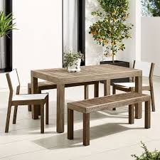 Compared to the usual table and chair configuration, a dining table with bench seating seems a bit odd and unusual. Portside Outdoor 58 5 Dining Table Benches Textilene Chairs Set