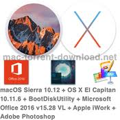 Macos Sierra 10 12 Os X El Capitan 10 11 6 Bootdiskutility Microsoft Office 2016 15 28 Vl Apple Iwork Adobe Photoshop Free Download Mac Torrent Download