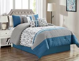 Comforter sets add a great sense of style and comfort to your bedroom. Blue 7 Piece Luxury Soft Microfiber Oversized Bedroom Comforter Sets Queen Size Ebay