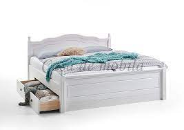 Schlafen sie in einem bett, das geborgenheit und ruhe ausstrahlt. Massivholz Doppelbett Mit Schubladen Weiss 180x200 Bett Holz Kiefer Landhausstil Ebay