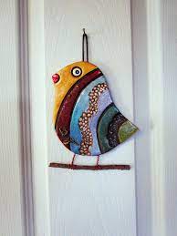 Ceramic Bird Wall Decor Colorful Pottery Bird Wall Hanging Art Ceramic Birds Wall Pottery Bird Colorful Pottery