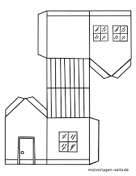 Fertig sind ganz verschiedene häuser aus papier. Papierhaus Bastelbogen Vorlage Kostenlose Ausmalbilder