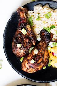 Jerk Chicken With Caribbean Rice Mango Salsa Ambitious Kitchen Recipe Healthy Grilling Recipes Best Chicken Marinade Jerk Chicken