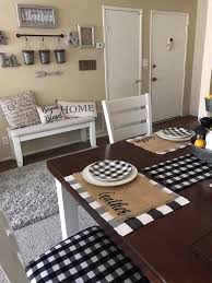 Classic Black And White Grid Tablecloth Farmhouse Dining Room Farmhouse Style Dining Room Home Decor