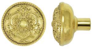 Bar handle in antique brass, polished brass or polished nickel. Vintage Hardware Lighting Victorian Antique Recreated Pair Brass Scroll Doorknobs L 35k