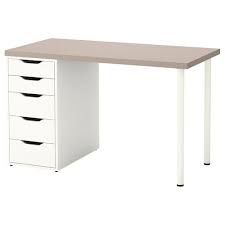 Linnmon Alex Table White Gray 47 1 4x23 5 8 Ikea Ikea Drawer Unit Desk