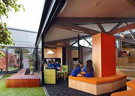 St Monica S College Library In Melbourne Branch Studio Architects Adds Timber Clad Extension School Architecture Outdoor Learning Spaces Library Architecture