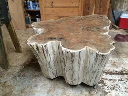 White Washed Cypress Stump Table Stump Table Wood Creations Tree Table