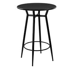 Table De Bar Ronde Homer En Metal Noir Bois Antique Table Bar Et Bar En Bambou