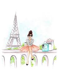 American In Paris Fashion Girl Illustration Print Multiple Etsy Girly Wall Art Illustration Print Illustration