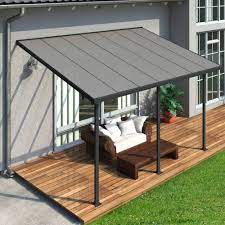 Pergola aluminium 4x3 toit polycarbonate. Pergola Toit Terrasse Aluminium Et Polycarbonate 4x3 M Gris Colis 309 X 67 X 24 5 Cm Gamm Vert