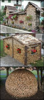 Die Kunst Des Holzstapelns In 2020 Sichtschutz Garten Holz Holz Im Garten Garten