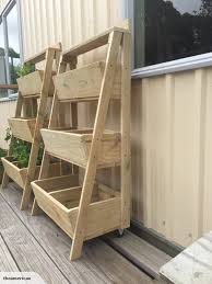 Wooden 3 Tier Planter Box With Wheels Garden Boxes Diy Tiered Planter Diy Planters