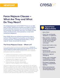 It relates to a bot project and so there is a construction period as well as an operating phase: Https Www Cresatoronto Com S Cresa Viewpoint Forcemajeure Pdf