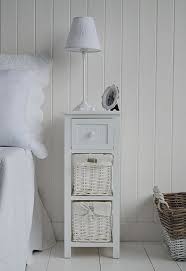 Bar Harbor Narrow White Bedside Table Bedroom Furniture White Bedside Table Small Bedside Table Narrow White Bedside Table