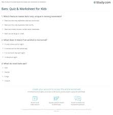 This conflict, known as the space race, saw the emergence of scientific discoveries and new technologies. Bats Quiz Worksheet For Kids Study Com