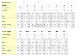 Wedding Dresses Size Chart Wedding Dress