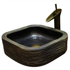 rustic square shaped sink vessel bowls