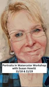 Only a few spots left for “Portraits in Watercolor” Nov 18-19th with Susan  Hewitt. Register NOW!⁣, ⁣, Susan will guide you in all aspects of portrait  painting, including color choices, shapes & ...