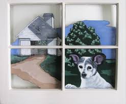 Dog Window Painting Barn Art Custom Pet Portrait Dog On A Etsy Custom Pet Portraits Dog Window Pet Portraits