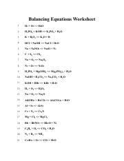 Ever since you started learning about the field of chemistry, your teachers might often have stressed upon the importance of balancing. Doc Chem Balancing Equations Ws 1 Balancing Equations Worksheet 1 H2 O2 H2o 2 H3po4 Koh K3po4 H2o 3 K B2o3 K2o B 4 Hcl Naoh Nacl Course Hero