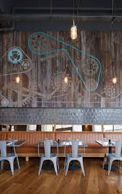 Does The Mirror Expand The Space I Think It Might Be Better If The Mirror Were Distressed Design Restaurant Interior Restaurant Interior Design