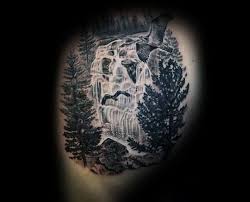 This fairy waterfall tattoo design depicts a beautiful hawaiian island. 70 Waterfall Tattoo Designs Fur Manner Glitzernde Tinte Ideen Mann Stil Tattoo Waterfall Tattoo Shaded Tattoo Waterfall Tattoo Ideas