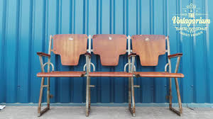3 X Cinema Barber Shop Waiting Room Flip Up Seating Chairs Bench Ebay Antique Bench Chair Bench Chair