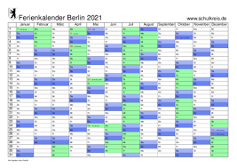 Für den druck in a5 oder a3 wählen sie. Schulferien Kalender Berlin 2021 Mit Feiertagen Und Ferienterminen