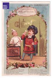Monsieur De La Palisse Jolie Chromo Doree Au Bon Marche Paris 1900 S Chanson Cuisine Repas Chef Cuisinier Mode Testu Massin Ephemera Par Etsy Cards Vintage