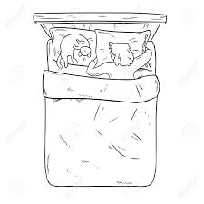 Woman Sleeping Peacefully In Her Bed With Her Cat Top View Royalty Free Cliparts Vectors And Stock Illustration Image 117020670 Your bed will look more realistic if done the correct way. woman sleeping peacefully in her bed with her cat top view