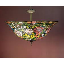 31123 Meyda Tiffany Lighting 31123 20 W Tiffany Rosebush Semi Flushmount Goinglighting