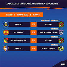 Bolasiar sebagai situs live streaming sepak bola online terbaik juga menyediakan jadwal pertandingan sepak bola paling lengkap supaya kalian tidak ketinggalan menonton tim. Liga Malaysia 2020 Jadual Siaran Ulangan Liga Super 2018