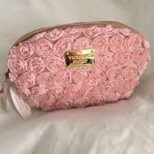 victoria secret pink rose makeup bag
