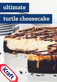 This caramel turtle pie recipe features a graham crumb crust, topped with caramel sauce, chopped pecans and a creamy chocolate layer. Ultimate Turtle Cheesecake Creamy Cheesecake Chocolate Cookie Crust Chocolate Caramel Ultimate Turtle Cheesecake Recipe Turtle Cheesecake Recipes Desserts