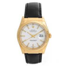 We also provide watch band replacement for hadley roma watch bands. Rolex Datejust 18k Yellow Gold Men S Watch On Leather Strap Band 116138