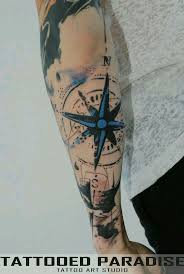 Unfinished Look Compass Elbow Tattoos Tattoos Tattoo Designs