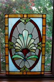 Antique Stained Glass Window Panel Arts Crafts Art Nouveau 24 X 16 Stained Glass Windows Antique Stained Glass Windows Stained Glass Crafts
