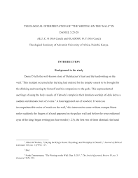 Handwriting on the wall meaning in bible. Pdf Theological Interpretation Of The Writing On The Wall In Daniel 5 25 28