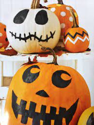 Painted Pumpkins Use Acrylic Paints Sharpies Or Spray Paint And Spray On Gloss Sealer Halloween Crafts Halloween Activities Halloween Gifts