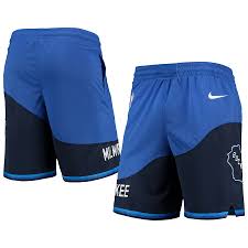 Frete grátis em itens selecionados. Milwaukee Bucks Nike 2020 21 City Edition Swingman Shorts Blue