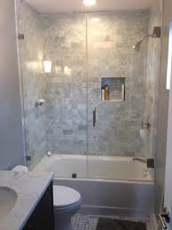 The first thing that you need to consider is the corner shower enclosure that will not gobble up the space fit perfectly with the corner of your bathroom. Small Bathroom Designs With Shower And Bath Trendecors