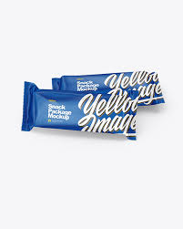Download Two Matte Snack Bars Mockup In Flow Pack Mockups On Yellow Images Object Mockups PSD Mockup Templates