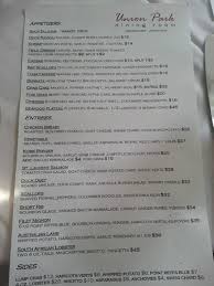 My family and i always look forward to dining at union park when we go down to cape may. Menu Picture Of Union Park Dining Room Cape May Tripadvisor