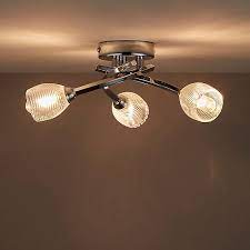 Wide range of ceiling lights available to buy today at dunelm today. Kalang Brushed Chrome Effect 3 Lamp Bathroom Ceiling Light Diy At B Q